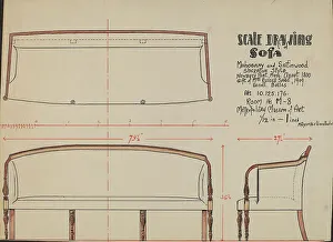 Satinwood Prints: Sofa, c. 1936. Creator: M. Rosenshield-von-Paulin