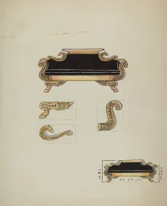 Blewett Wellington Prints: Sofa, c. 1936. Creator: Wellington Blewett