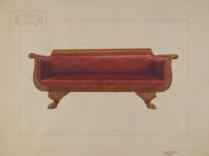 Edward L Loper Prints: Sofa, c. 1937. Creator: Edward L Loper