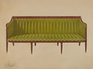 Lime Green Prints: Sofa, c. 1937. Creator: Ferdinand Cartier