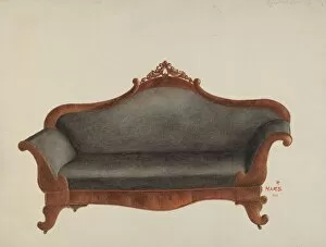 Period Collection: Sofa, c. 1938. Creator: Margaret Stottlemeyer