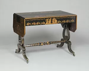 Ebonised Gallery: Sofa Table, England, c. 1810. Creator: Unknown