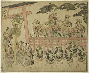 Shamisen Gallery: The Soga Festival, c. 1768. Creator: Torii Kiyomitsu