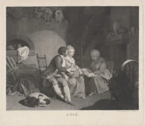 Lacemaker Prints: Soir (Evening), 1780s. Creator: Nicolas-Francois Regnault