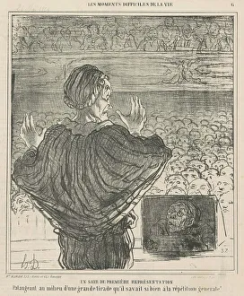 Un soir de première représentation, 19th century. Creator: Honore Daumier