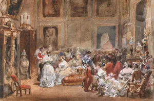 Chantilly Gallery: A Soiree by Duke of Orleans (1810-1842) in the Pavillon de Marsan. Creator: Lami