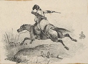 Victor Collection: Soldier on galloping horse, mid-19th century. Creator: Victor Adam