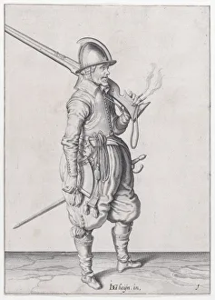 Firearms Prints: A soldier holding his caliver, from the Marksmen series