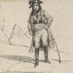 Adam Victor Gallery: Soldier leaning on his sword, mid-19th century. Creator: Victor Adam