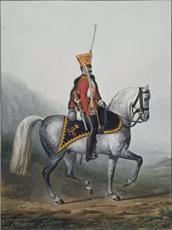 Dragoon Guards Gallery: Soldier of the Life-Guards Hussar Regiment, 1817-1824. Artist: Sauerweid