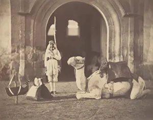 Gray Gustave Le Prints: [Soldier and Military Camel], 1866. Creator: Gustave Le Gray