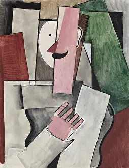 Ink And Pen On Paper Prints: Soldier With A Mustache, 1918. Creator: La Fresnaye, Roger de (1885-1925)