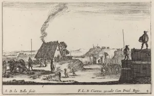 Garrison Prints: Soldier Playing a Drum, c. 1641. Creator: Stefano della Bella