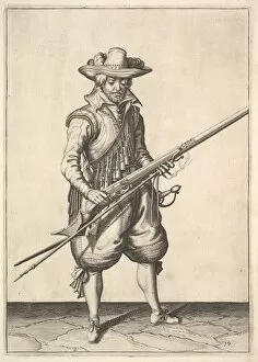 Ammunition Collection: A soldier shaking the powder from the top of the pan, from the Musketeers series