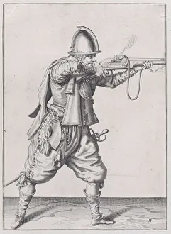 Firearms Prints: A soldier taking aim, from the Marksmen series