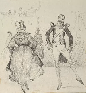 Adam Victor Gallery: A soldier and a woman dancing, mid-19th century. Creator: Victor Adam