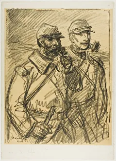 Two Soldiers, 1915. Creator: Theophile Alexandre Steinlen