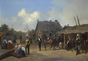 Bivouac Collection: Soldiers bivouacking in a village, 1843