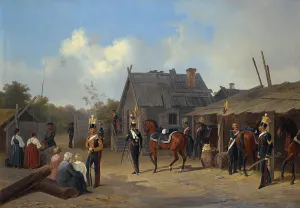 Bivouac Prints: Soldiers bivouacking in a village, 1843