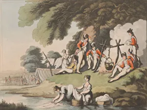 Ackermann R Collection: Soldiers Cooking, April 1, 1798. Creator: Heinrich Schutz