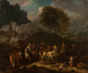 Pieter Van Prints: Soldiers Depart after Plundering, c1685-1693. Creator: Pieter van Bloemen