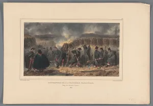 Raffet Denis Auguste Marie Prints: Soldiers dig a trench, 1832, (1833). Creator: Auguste Raffet