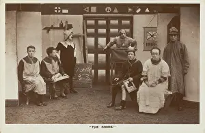 Soldiers, some in drag, performing in the concert party "The Goods", 1918. Creator: Unknown