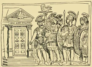 Bas Relief Prints: Soldiers of the Famous Praetorian Guard at Rome, c1930. Creator: Unknown