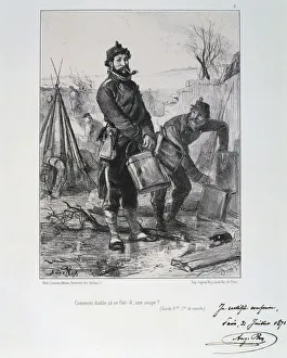 Shortage Prints: Soldiers of the Garde Nationale, Siege of Paris, 1870-1871. Artist: Auguste Bry