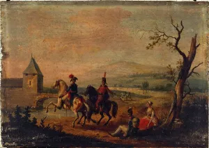 Infantryman Prints: Soldiers in a landscape, between 1751 and 1800. Creator: Michel Duplessis