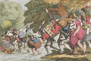 Camp Followers Prints: Soldiers on a March, April 1, 1808. April 1, 1808. Creator: Thomas Rowlandson