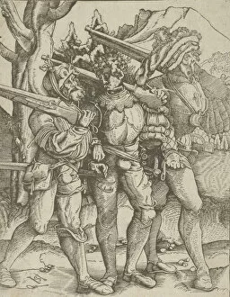 Codpiece Gallery: Three Soldiers with Muskets, ca. 1511-15. Creator: Hans Schäufelein the Elder