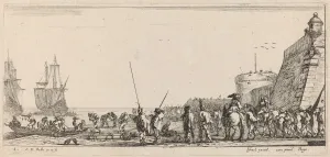 Soldiers Overseeing Embarkation, 1644. Creator: Stefano della Bella Soldiers Overseeing Embarkation, 1644. Creator: Stefano della Bella