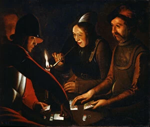 Images Dated 9th June 2010: Soldiers Playing Cards, 17th century. Artist: Georges de la Tour