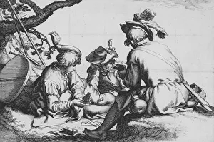 Bloemaert Cornelis Prints: Soldiers Playing Cards, from the series Sixteen Peasant Subjects, 17th century