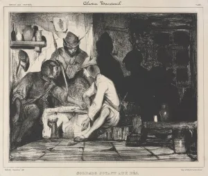 Soldiers Playing Dice, 1900s. Creator: Celestin Francois Nanteuil (French