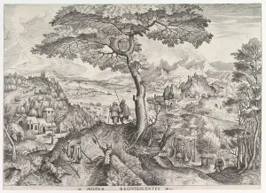 Doetechum Jan The Elder Prints: Soldiers at Rest (Milites requiescentes) from The Large Landscapes, ca. 1555-56