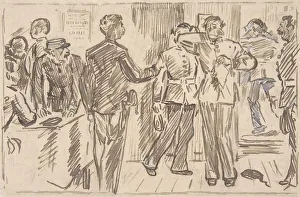 Charles Samuel Keene Collection: The Soldiers Tear-Old Song, ca. 1879. Creator: Charles Samuel Keene