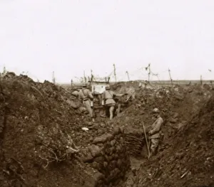 Grand Est Prints: Soldiers in the trenches, Massiges, northern France, c1914-c1918