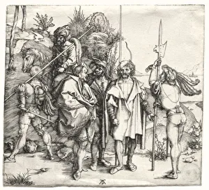Late 15th Early 16th Century Prints: Five Soldiers and a Turk on Horseback, probably 1496. Creator: Albrecht Dürer (German