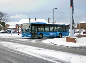 Safety Prints: Solent Blue line Bus in snowy weather conditions