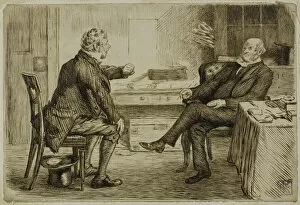 Charles Samuel Keene Collection: Solicitor and Client, 1870 / 91. Creator: Charles Samuel Keene