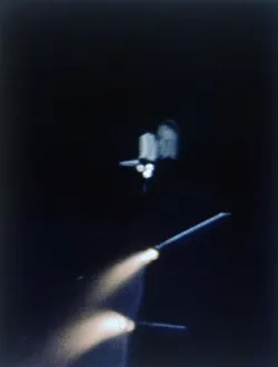 Columbia Prints: Solid rocket booster separates, first Space Shuttle flight, 12 April 1981. Creator: NASA