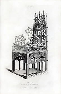 Henry Shaw Gallery: Solid silver throne, 1397, (1843).Artist: Henry Shaw