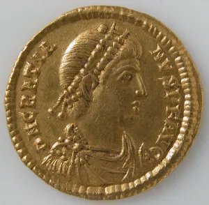 Solidus Prints: Solidus, Byzantine, 367-383. Creator: Unknown