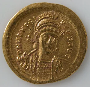 Solidus Prints: Solidus, Byzantine, 395-423. Creator: Unknown