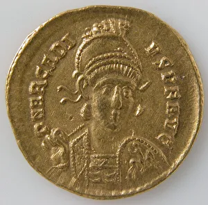 Solidus Prints: Solidus, Byzantine, 396-408. Creator: Unknown