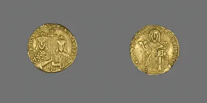 Ancient Mediterranean Prints: Solidus (Coin) of Basil I with Christ Enthroned, 868-870. Creator: Unknown