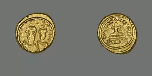 Arts Of The Ancient Med Collection: Solidus (Coin) of Constans II and Constantine IV, 659-668. Creator: Unknown