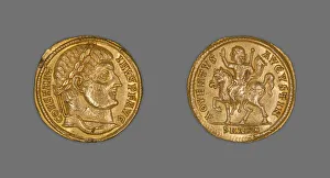 Flavius Valerius Constantinus Prints: Solidus (Coin) Portraying Emperor Constantine I, Late 324-early 325 AD. Creator: Unknown